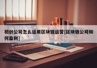 初创公司怎么运用区块链运营[区块链公司如何盈利]